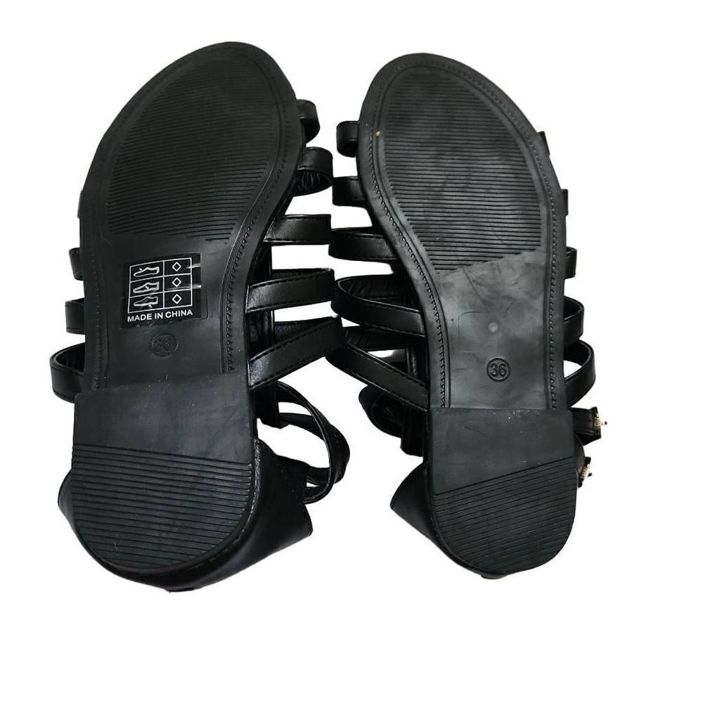 Katliu Ladies Black Zip Up Gladiator Sandals - Size 36 - Picture 5 of 6